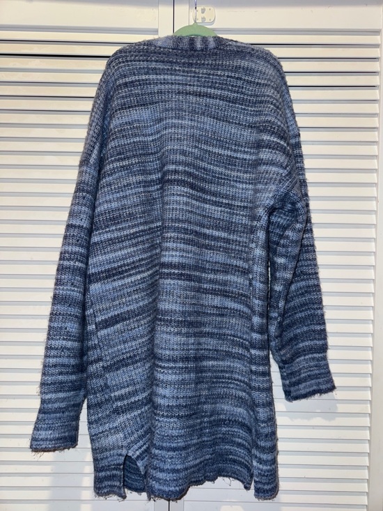 Time and Tru Blue Marled Open-Front Cardigan - Picture 3 of 3
